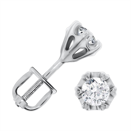 Купить оптом пусеты из серебра с фианитами 2340200134 от Krasnoe