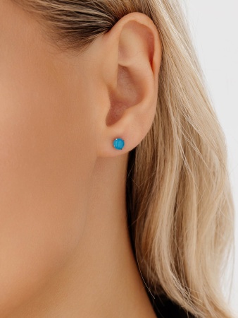 Купить оптом пусеты из серебра с агатами П340392650-70 от Krasnoe