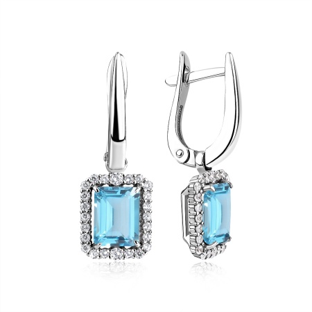 Купить оптом серьги из серебра с топазами и фианитами 2340071959л от Krasnoe