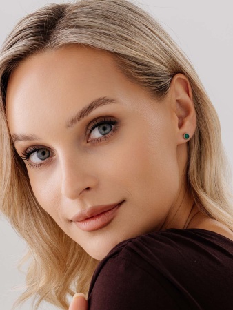 Купить оптом пусеты из серебра с агатами П340392550-1-60 от Krasnoe