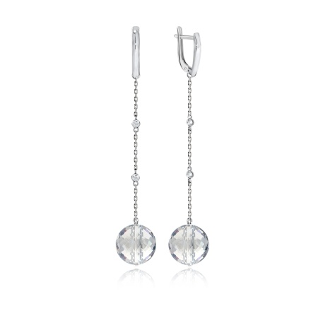 Купить оптом серьги из серебра с хрусталём и фианитами 2340520854л-1 от Krasnoe