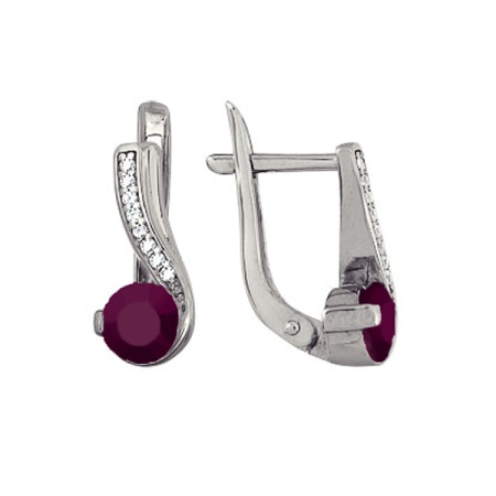 Купить оптом серьги из серебра с рубином 3987013517л-10 от Krasnoe