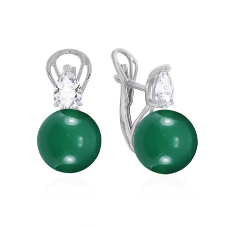 Купить оптом серьги из серебра с агатами и фианитами 2340391396-1-60 от Krasnoe