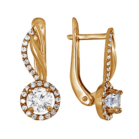 Купить оптом серьги из серебра с фианитом 3202014279 от Krasnoe