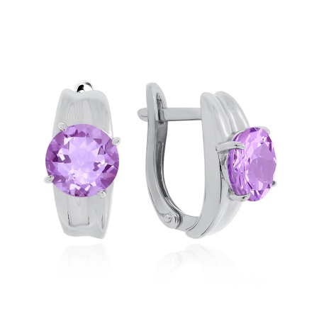 Купить оптом серьги из серебра с аметистами 2340061670 от Krasnoe