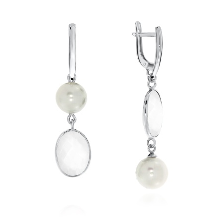 Купить оптом серьги из серебра с жемчугами и агатами 2340392925-10 от Krasnoe