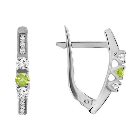 Купить оптом серьги из серебра с кристалл ювелирныйами, кристалл ювелирныйами и фианитами 2340290178-65 от Krasnoe