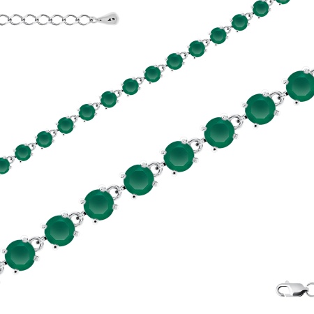 Купить оптом браслет из серебра с агатами 4340392500-19-60 от Krasnoe