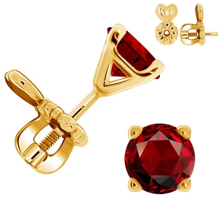 Купить оптом пусеты из серебра с гранатами П320150860 от Krasnoe