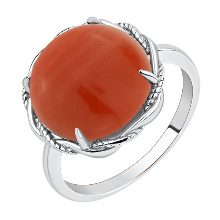 Купить оптом кольцо из серебра с кораллом 1340505042 от Krasnoe