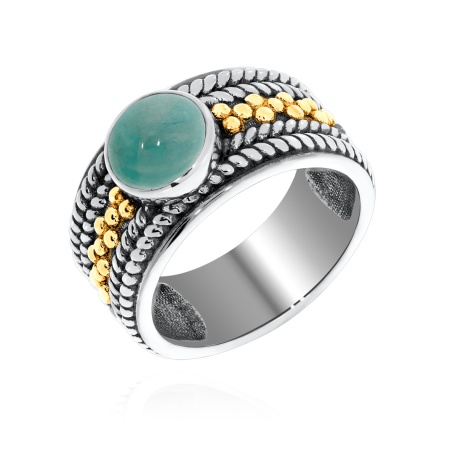 Купить оптом кольцо из серебра с амазонитом 1317371750 от Krasnoe