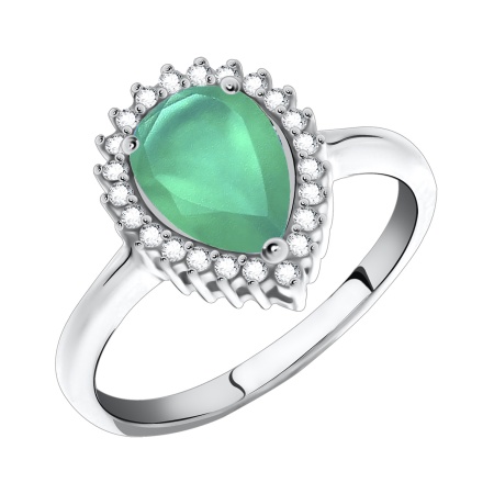 Купить оптом кольцо из серебра с агатом и фианитами 1340390148л-60 от Krasnoe