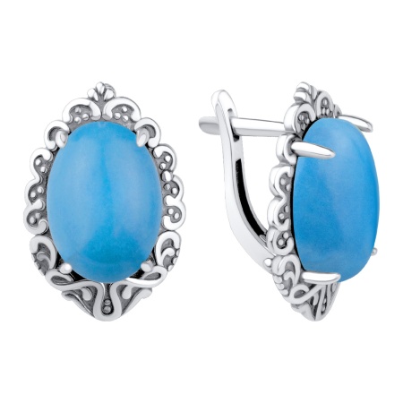 Купить оптом серьги из серебра с бирюзой 2310Б25786 от Krasnoe