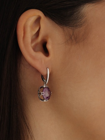 Купить оптом серьги из серебра с фианитами 2340201708-92 от Krasnoe