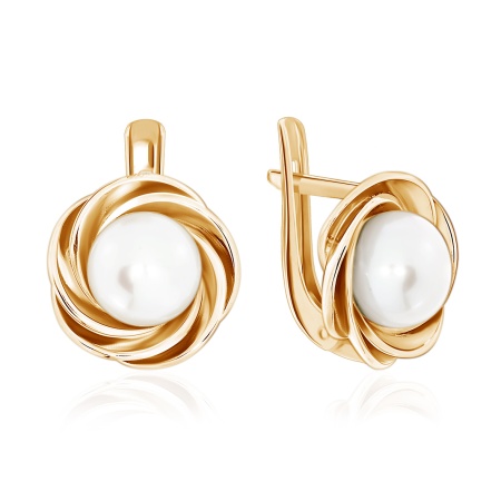 Купить оптом серьги из серебра с жемчугами и жемчугами 2320050848 от Krasnoe