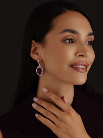 Купить оптом серьги из серебра с агатами 2310390966-40 от Krasnoe