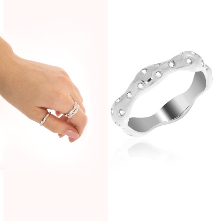 Купить оптом кольцо из серебра с фианитом 1340201161-2 от Krasnoe