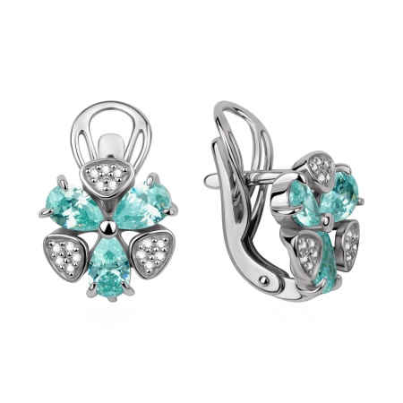 Купить оптом серьги из серебра с ситаллами и фианитами 2340С31814-78 от Krasnoe