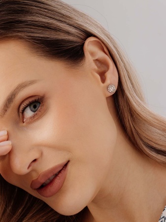 Купить оптом пусеты из серебра без вставок 2345404803 от Krasnoe