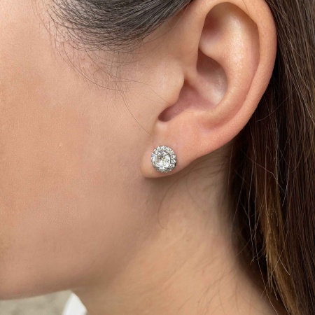 Купить оптом пусеты из серебра с фианитами 2340201874л от Krasnoe