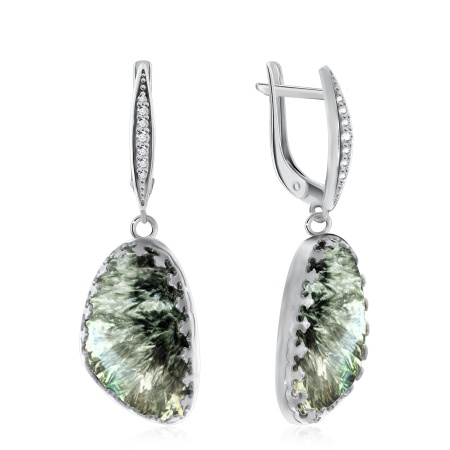 Купить оптом серьги из серебра с серафинитами 2340924216 от Krasnoe
