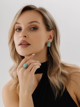 Купить оптом серьги из серебра с амазонитами 2317375797 от Krasnoe