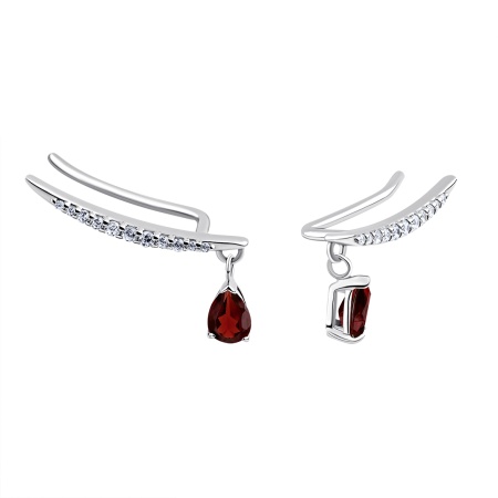 Купить оптом серьги из серебра с гранатами и фианитами 2340154903л от Krasnoe