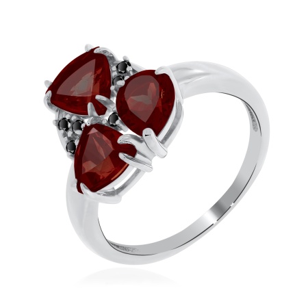 Купить оптом кольцо из серебра с гранатами и фианитами 1348821803л от Krasnoe