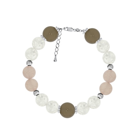 Купить оптом браслет из серебра с агатами, кварцем и кварцем 4340876259-1-19 от Krasnoe