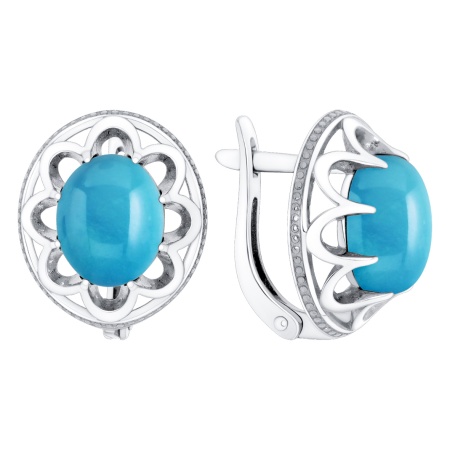 Купить оптом серьги из серебра с бирюзой 2340315784 от Krasnoe