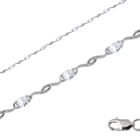 Купить оптом браслет из серебра с стеклоами 3707044434-18 от Krasnoe