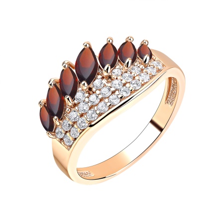 Купить оптом кольцо из серебра с гранатами и фианитами 1320151955л от Krasnoe