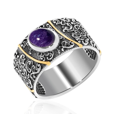 Купить оптом кольцо из серебра с чароитом 1317461367 от Krasnoe