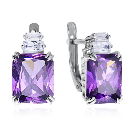 Купить оптом серьги из серебра с кварцем и фианитами 2340180224-92 от Krasnoe