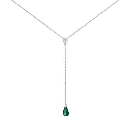 Купить оптом колье из серебра с агатом и фианитом 8340393233-40-60 от Krasnoe