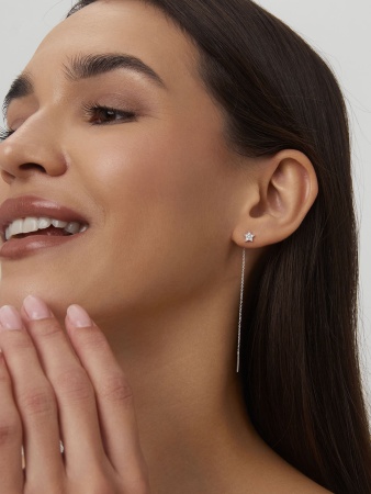 Купить оптом серьги из серебра с фианитами 2340201629л-9-1 от Krasnoe