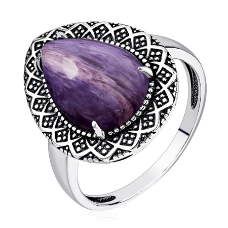 Купить оптом кольцо из серебра с чароитом 1310465062 от Krasnoe