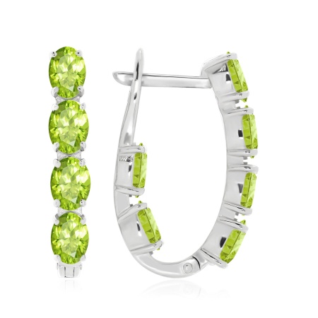 Купить оптом серьги из серебра с хризолитами 2340131182 от Krasnoe