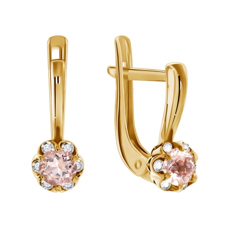 Купить оптом серьги из серебра с кварцем и фианитами 2320182004л-36 от Krasnoe