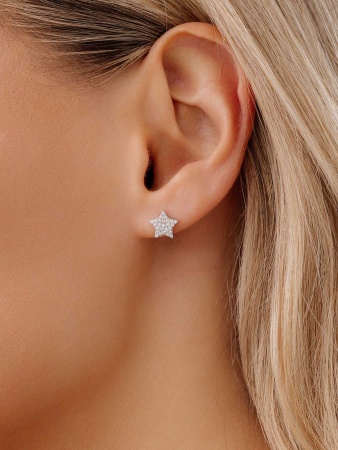 Купить оптом пусеты из серебра с фианитами 2340205516л от Krasnoe