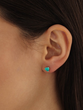 Купить оптом пусеты из серебра с турмалин синт.ами 2340085887-1-78 от Krasnoe