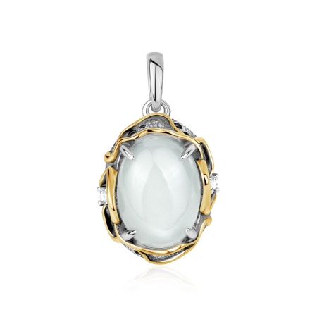 Купить оптом подвеска из серебра с лунным камнем и фианитами 3317935329 от Krasnoe