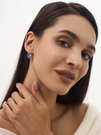 Купить оптом серьги из серебра с агатами 2317392390-84 от Krasnoe