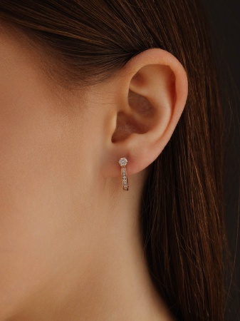 Купить оптом серьги из серебра с фианитами 2320200206 от Krasnoe