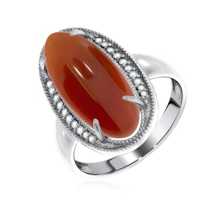 Купить оптом кольцо из серебра с сердоликом и фианитами 1340680938л от Krasnoe