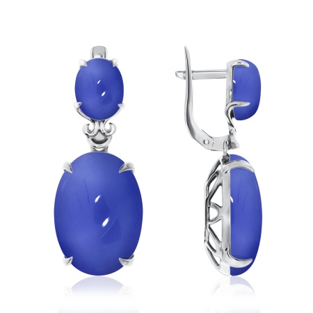 Купить оптом серьги из серебра с халцедонами 2340601112-80 от Krasnoe