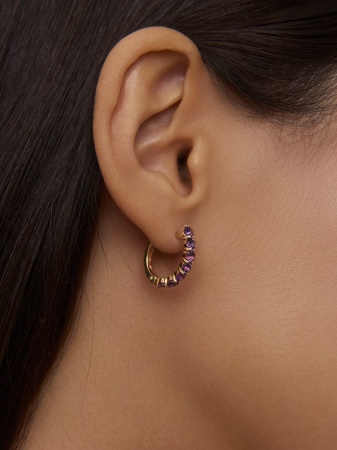 Купить оптом серьги из серебра с аметистами 2320061319 от Krasnoe