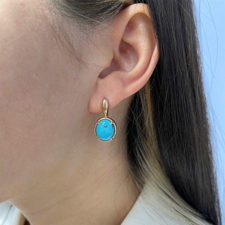 Купить оптом серьги из серебра с бирюзой 2320311838 от Krasnoe