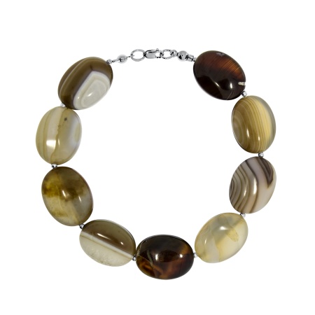 Купить оптом браслет из серебра с агатами 4340396141-21 от Krasnoe