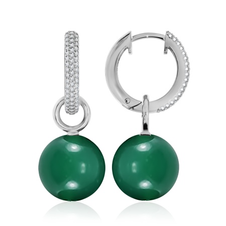 Купить оптом серьги из серебра с агатами и фианитами 2340391346л-60 от Krasnoe